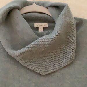 Garnet Hill Blue Cowl Neck Sweater